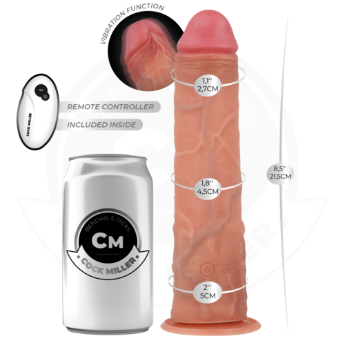 COCK MILLER – DILDO HIPERREALÍSTICO Y VIBRACIÓN CON CONTROL REMOTO 21,5 CM
